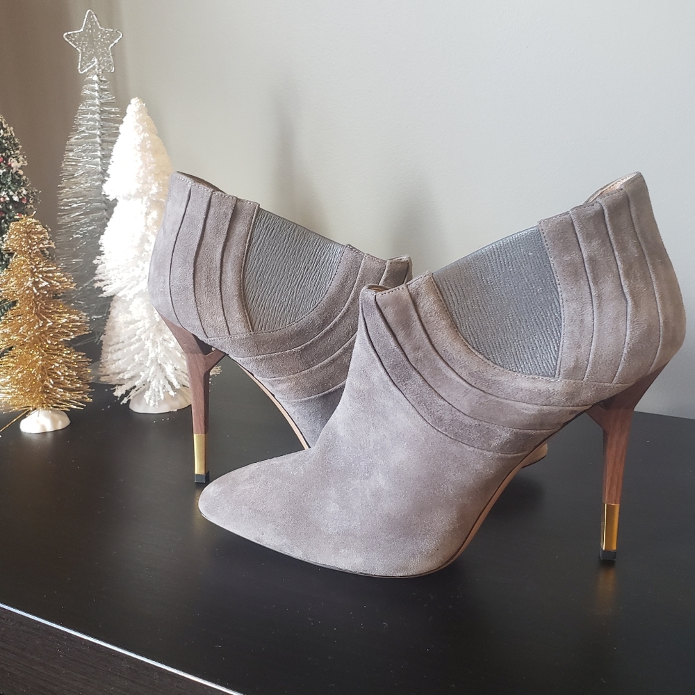 Gray ankle boots